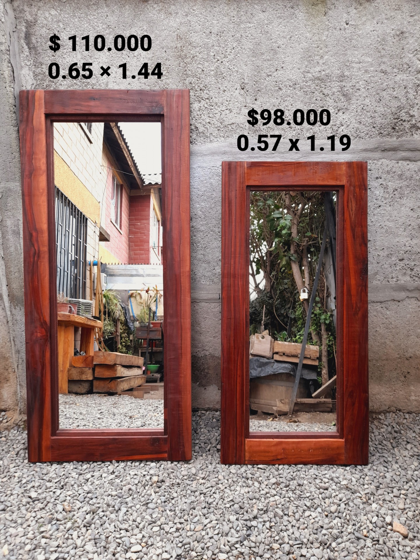 Espejos marco de madera caoba